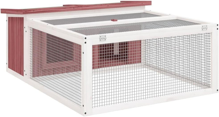 Large Outdoor Rabbit Hutch Solid Wood Enclosure Secure Small Animal Run