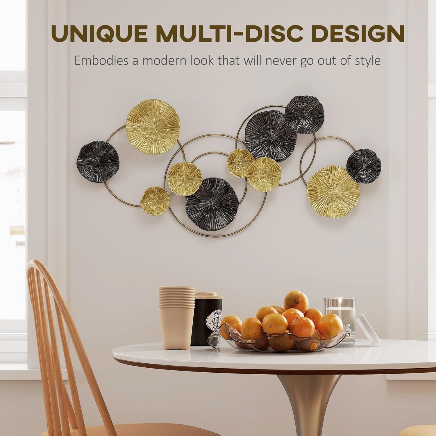Large Gold Metal Wall Art Multi Leaf Modern Hanging Sculpture