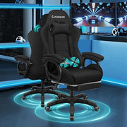 ELFORDSON Gaming Chair w/ Massage Lumbar Cushion Black