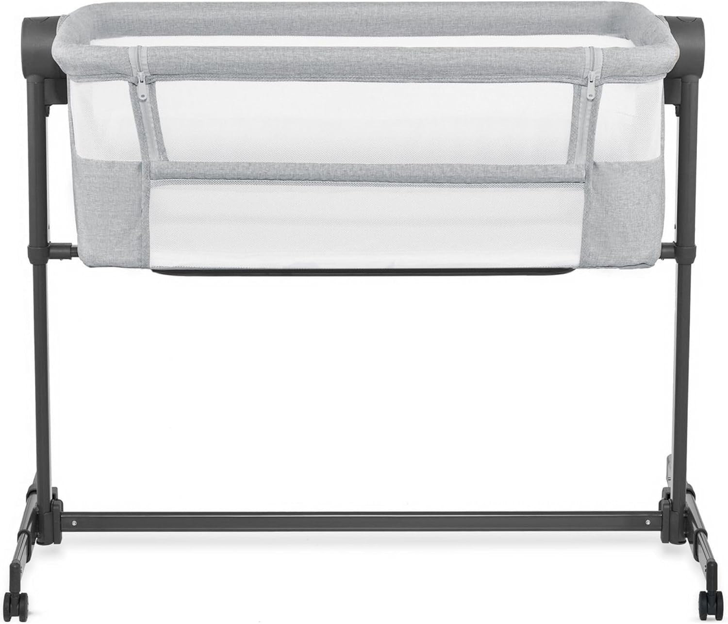 Bedside Baby Crib Co-Sleeper Cot Adjustable Height Travel Bassinet Light Grey