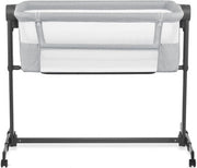 Bedside Baby Crib Co-Sleeper Cot Adjustable Height Travel Bassinet Light Grey