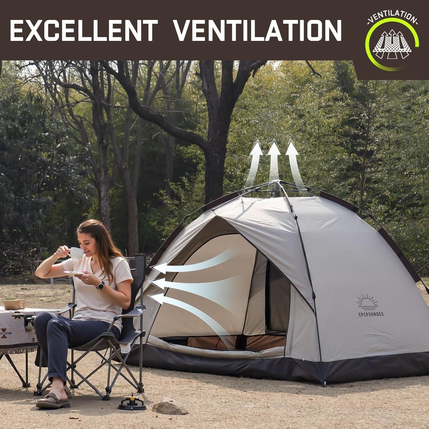 2 Man Pop Up Camping Tent Waterproof Instant Double Layer Dome
