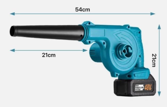 650W Cordless Leaf Blower Vacuum 2-in-1 Brushless High Power 21V