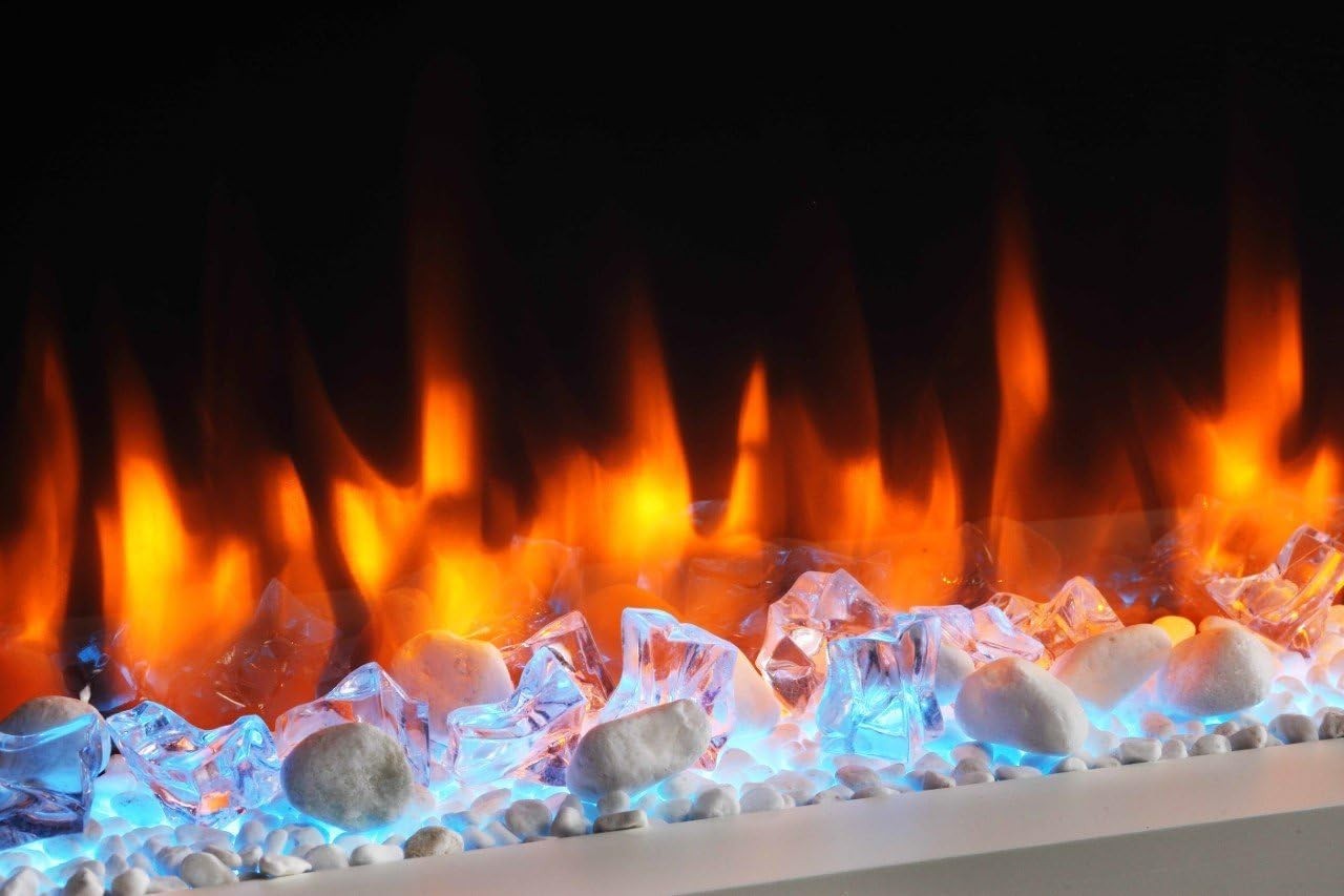 43" Wall Mounted Electric Fireplace Remote 2kW LED Flame with Mantel