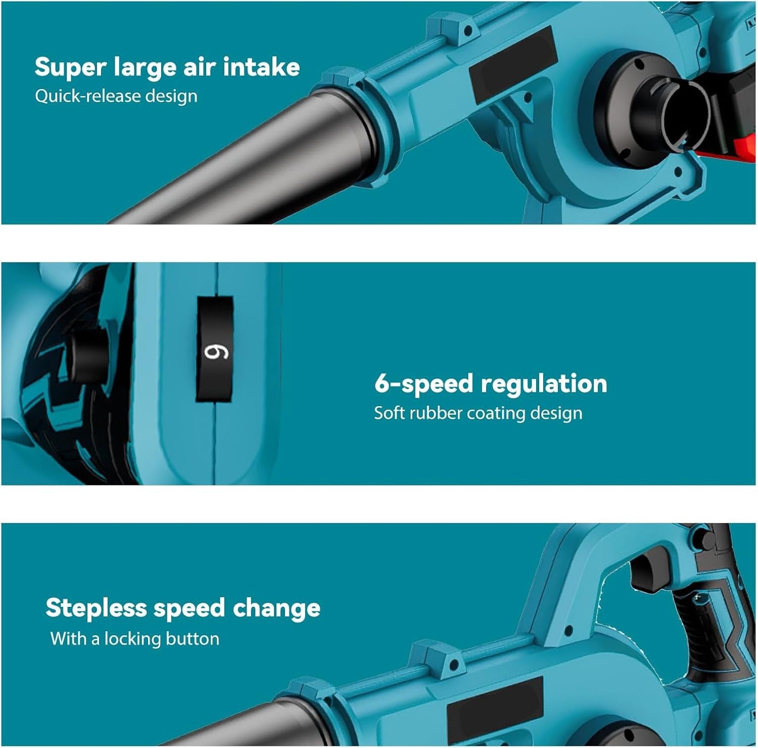Cordless Leaf Blower 21V 550W Dual Battery Handheld Garden Patio