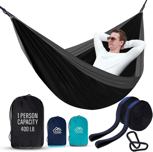 Single Camping Hammock | 108"x54" 400lb Portable Outdoor Travel Hammock