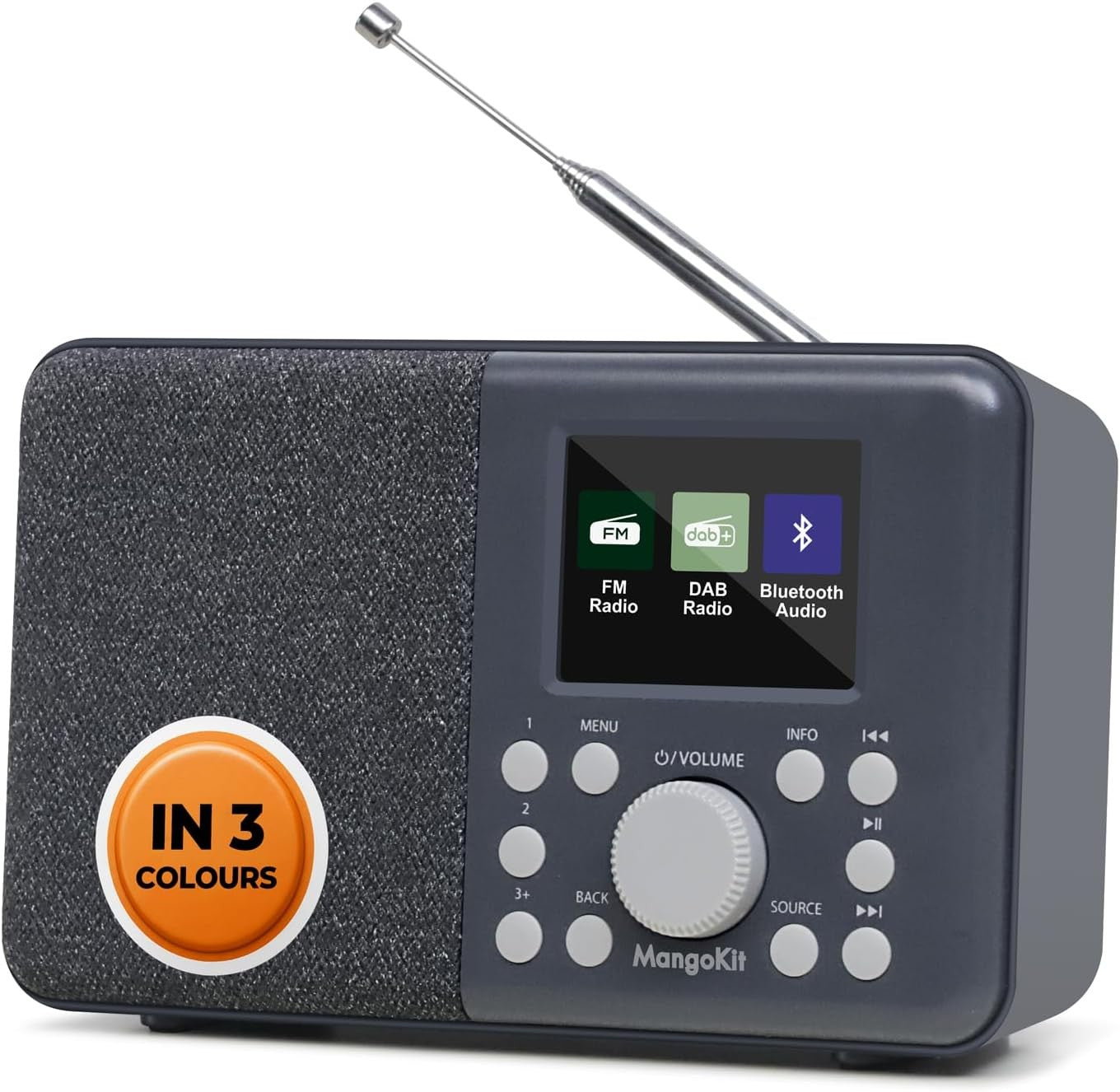 DAB DAB+ Digital Radio Bluetooth Portable Alarm Colour Battery