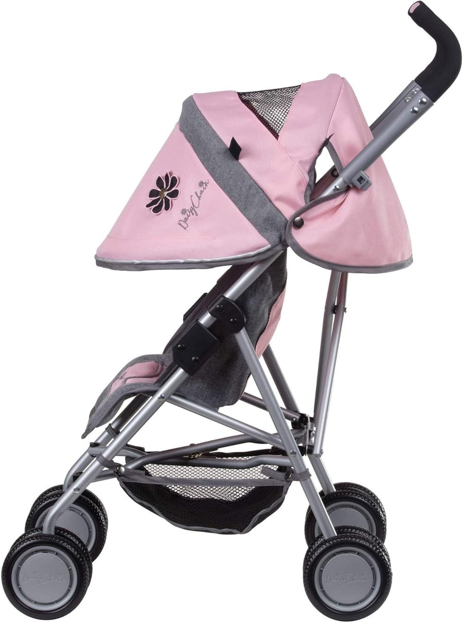 Adjustable Dolls Pushchair 76–82cm Handle, Foldable Role Play Buggy