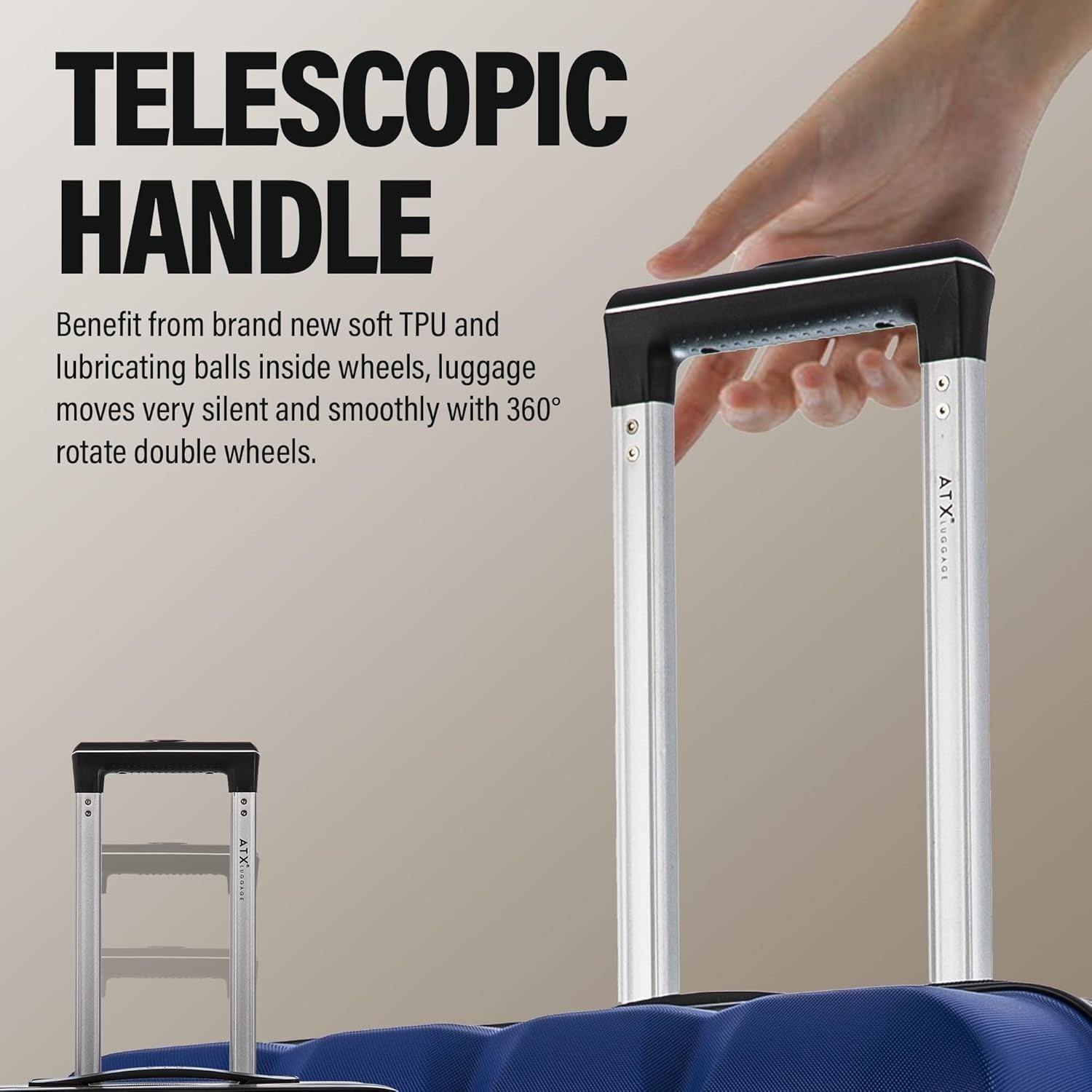 Medium Check-In Suitcase 65L Lightweight ABS Hard Shell with TSA Lock