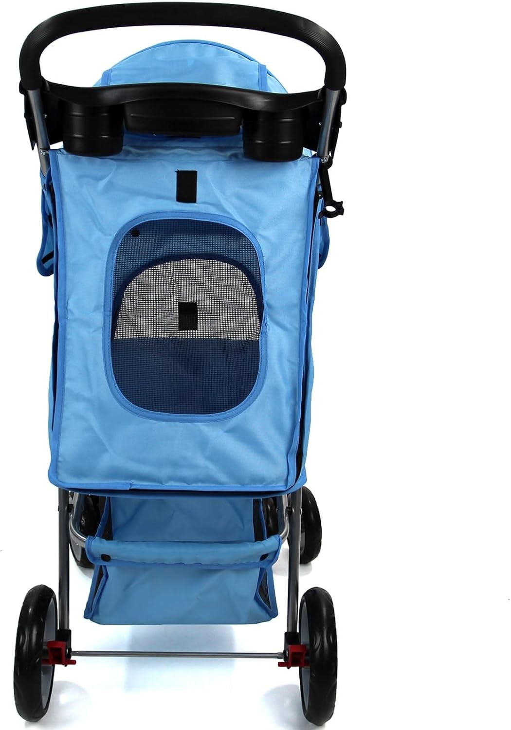 Pet Travel Stroller Dog Cat Pushchair Foldable Swivel Wheels 15kg + Rain
