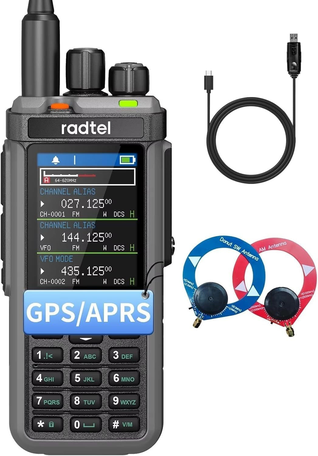 10W GPS APRS Ham Radio 1024CH Cross Band Repeater Colour Display