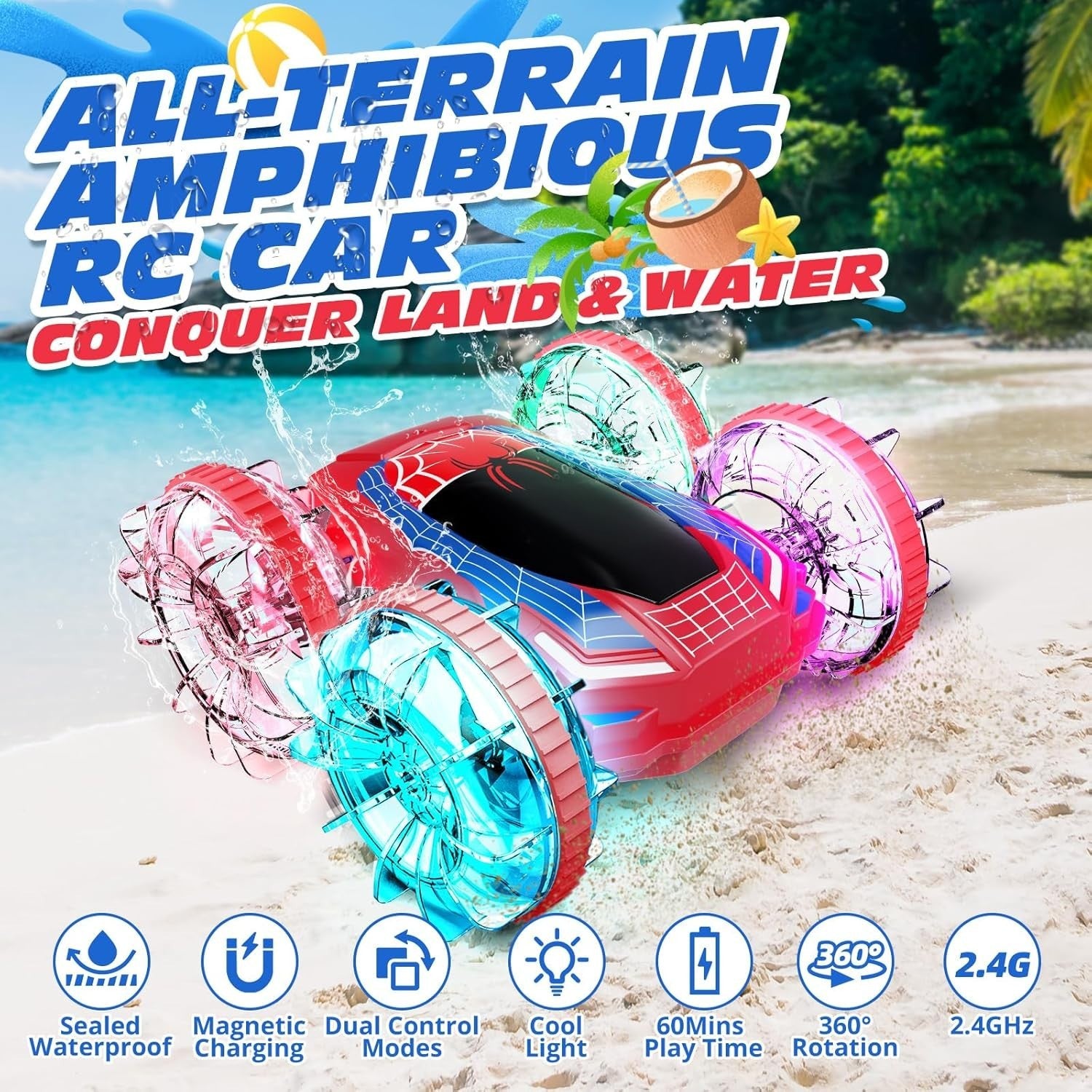 4WD Gesture RC Car Boat 60min Play Magnetic Charge Kids Gift