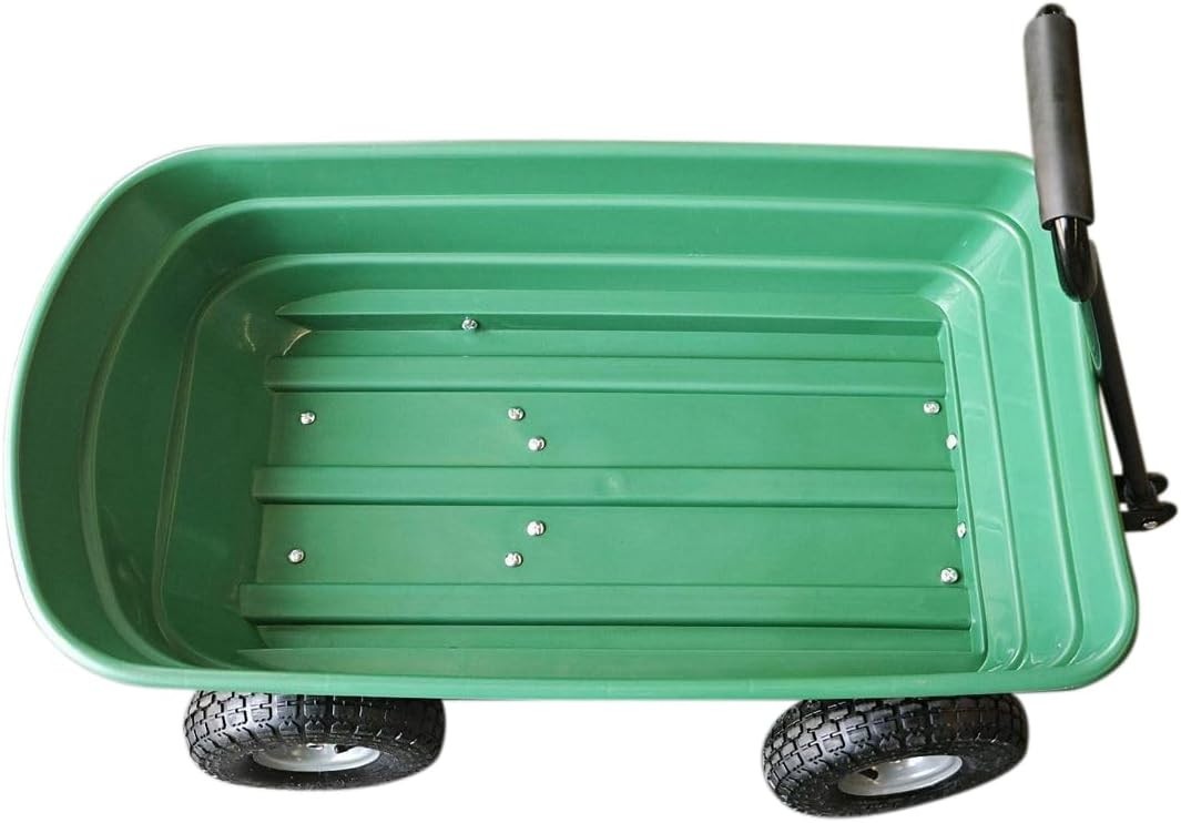 75L Lightweight Garden Dump Cart Trolley Portable Rolling Yard Wagon with Wheels