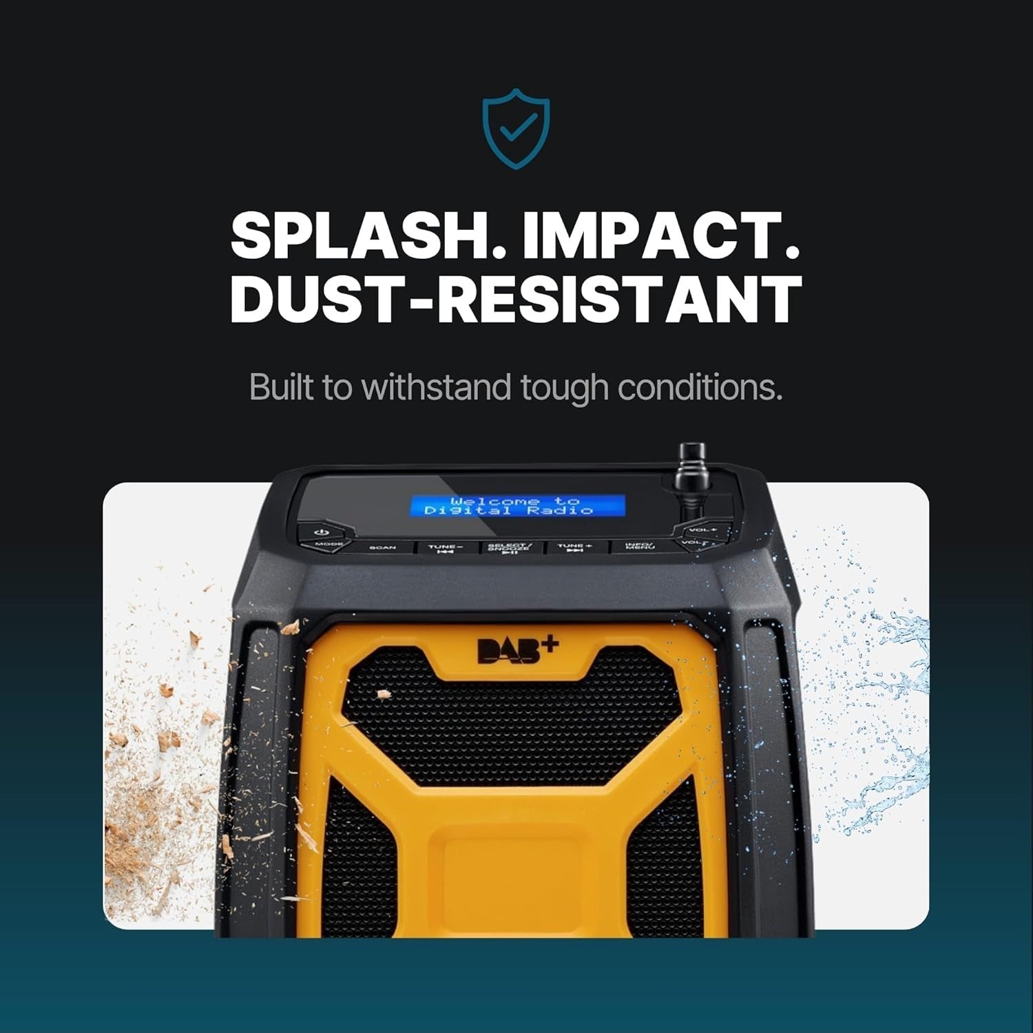 Rugged DAB+ FM Site Radio Bluetooth 6000mAh IP65 USB