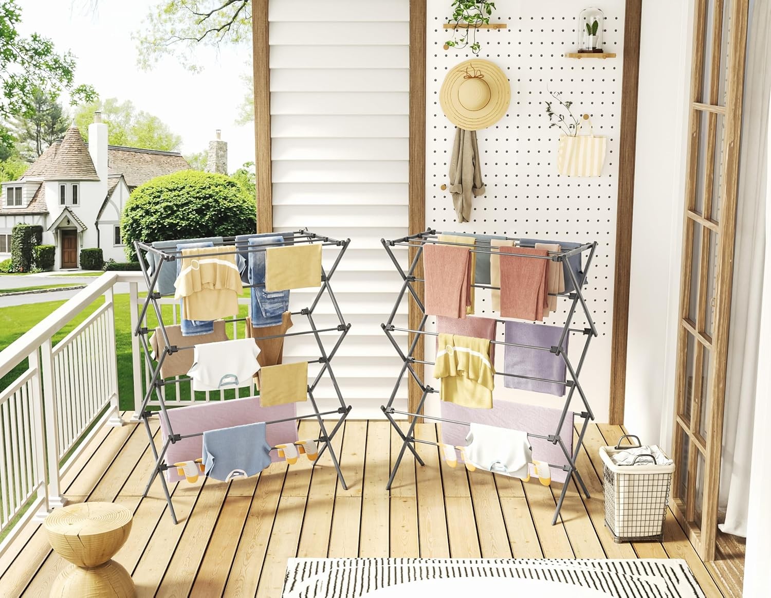 3 Tier Foldable Clothes Airer Heavy Duty Laundry Drying Rack Indoor Outdoor