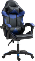 Blue Gaming Chair Reclining Swivel Office Desk Computer Faux Leather Medium