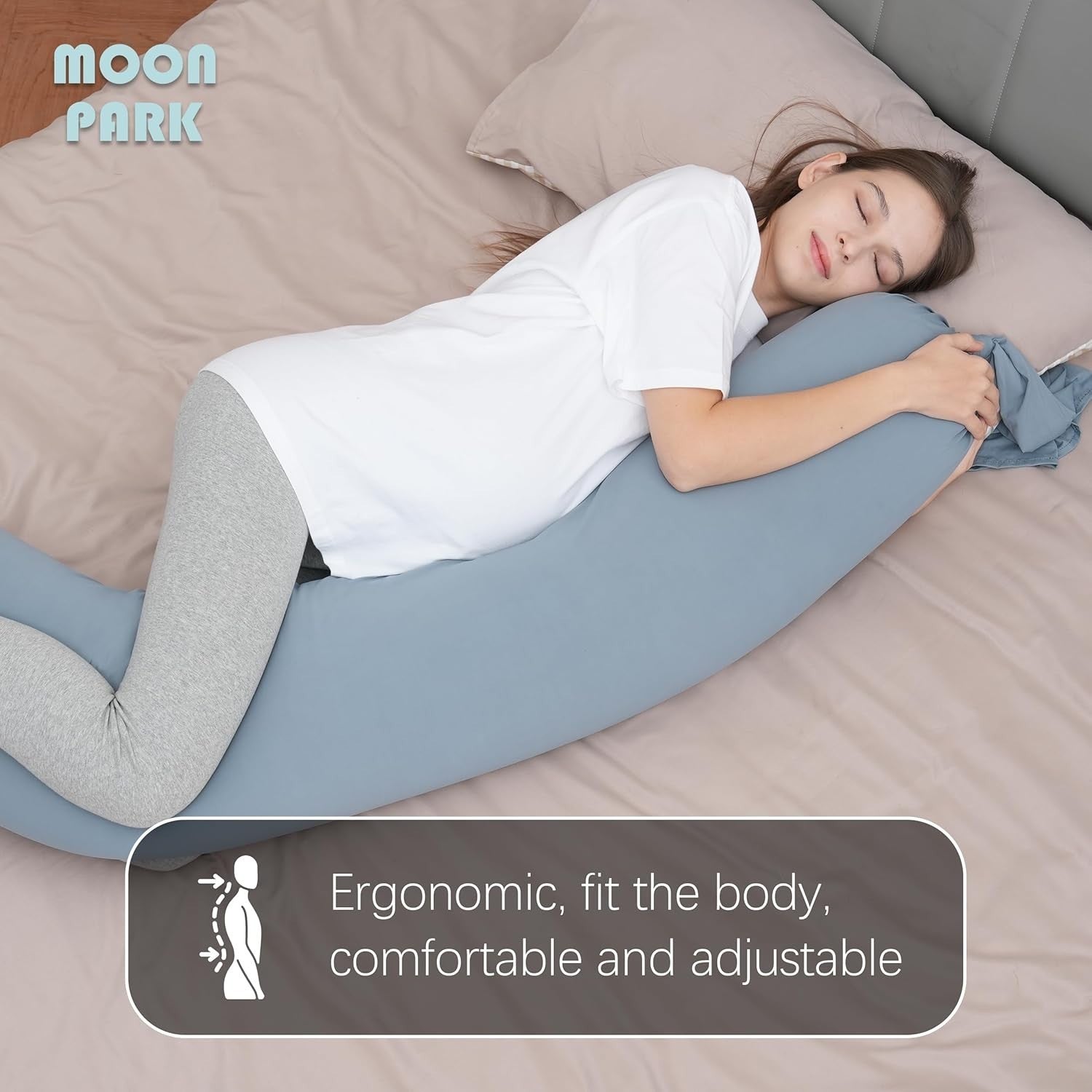 Pregnancy Pillow 54” Full Body Maternity Support Cushion Cooling Cover