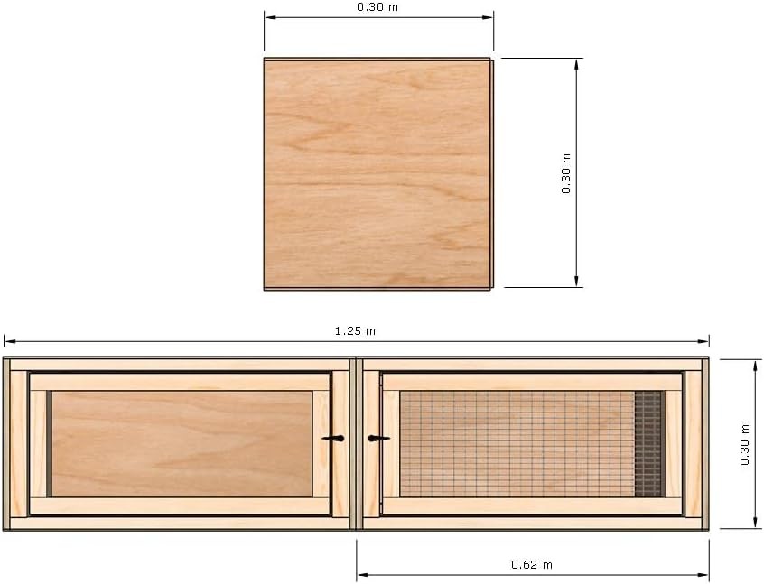 Indoor Stackable Small Animal Hutch 4ft Wooden Cage Rabbit Guinea Pig
