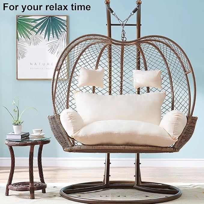 Waterproof 2 Seater Egg Chair Cushion Thick Cotton Swing Pad Outdoor Garden
