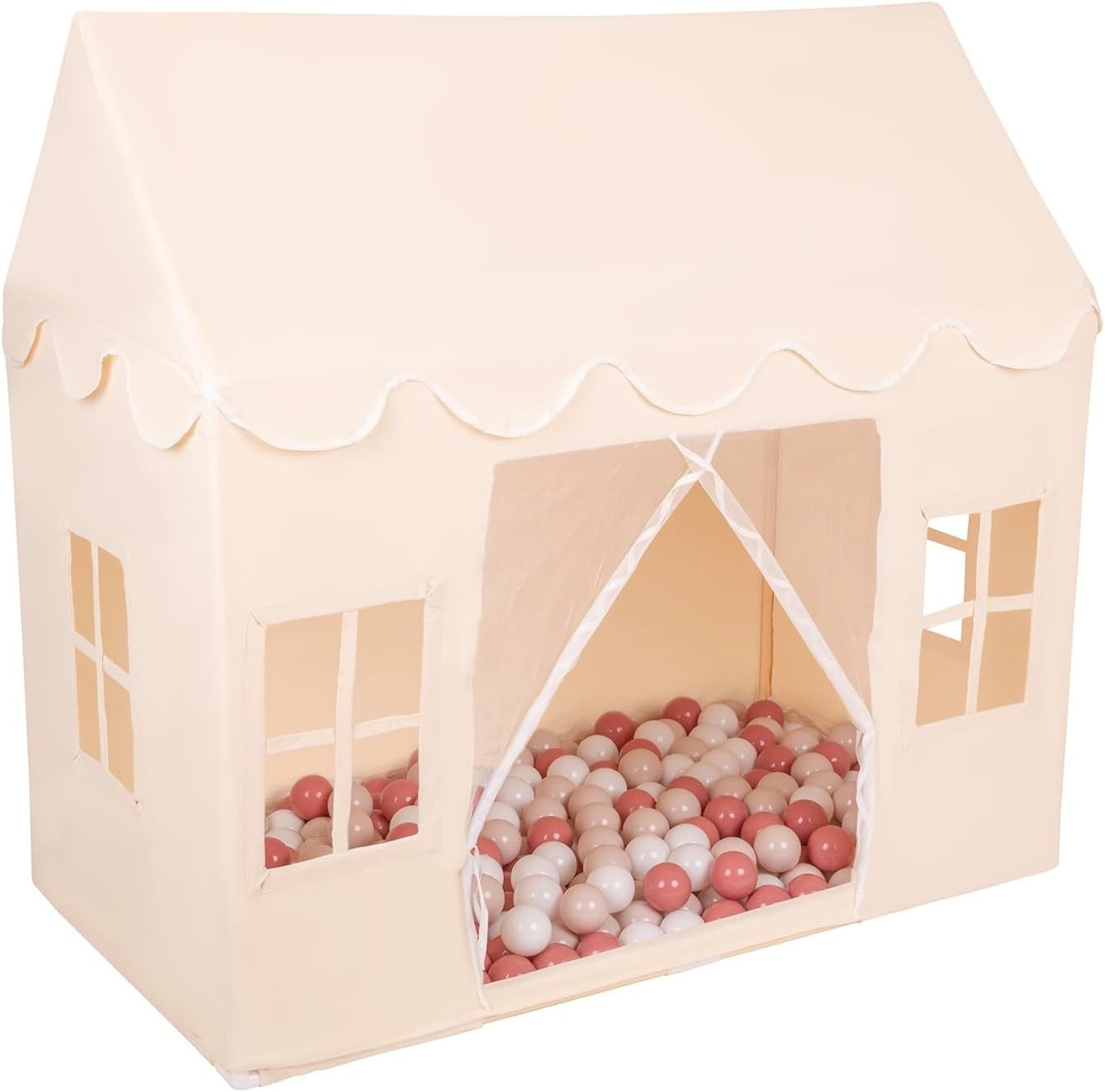 Kids Cotton Play Tent w 300 Balls Foldable Indoor Outdoor Playhouse