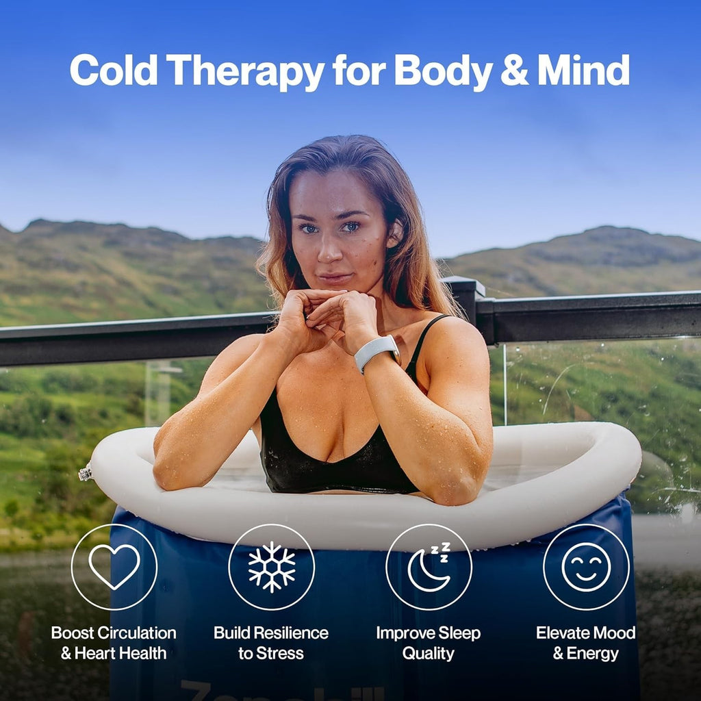 370L Portable Ice Bath Tub Cold Plunge for Adults Blue Outdoor Therapy