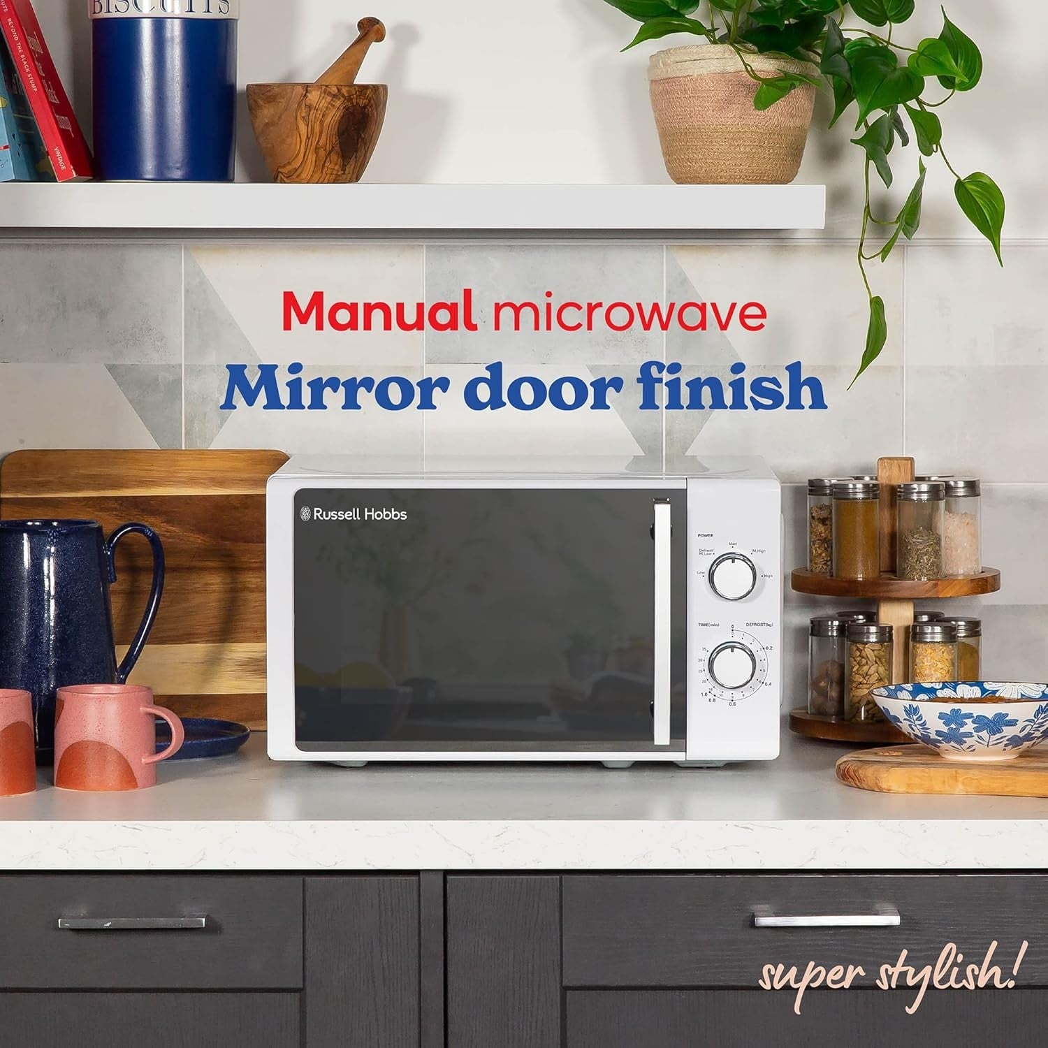 20L 800W White Solo Microwave Manual Timer Defrost Easy Clean