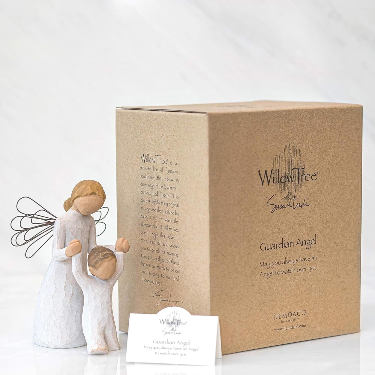 Guardian Angel Figurine with Child 12.5cm ✨ Hand-Painted Sculpture Gift Set