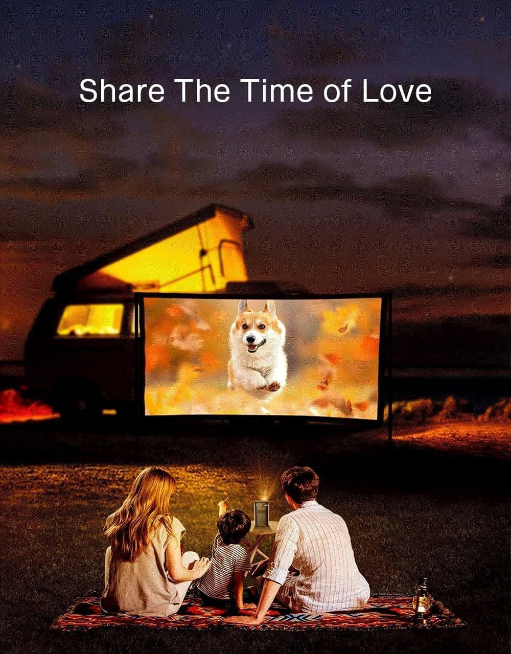 Portable 4K 3D Projector 1080P WiFi Android Battery Speaker