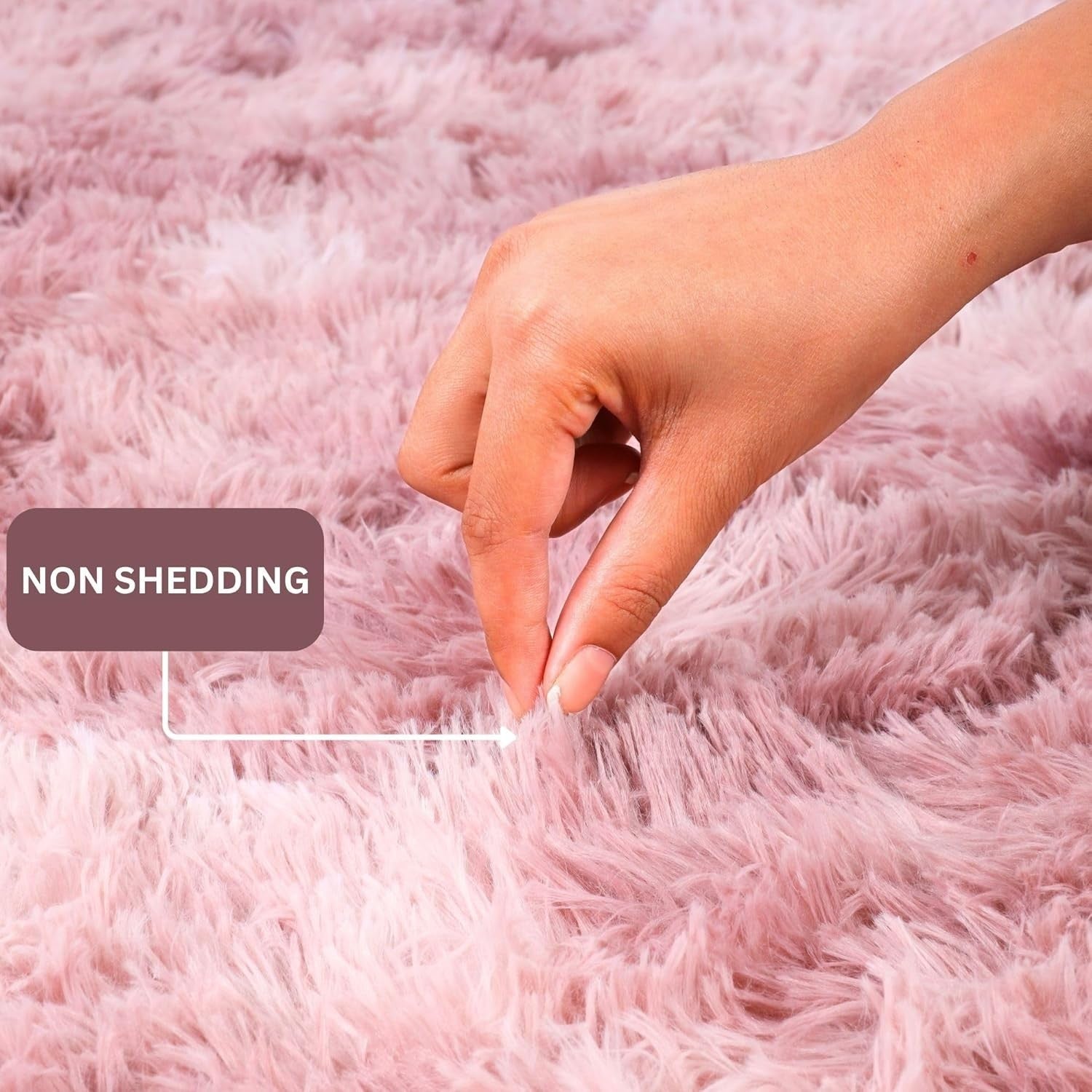 Large Pink Shaggy Rug 200x290cm Soft Fluffy Non Slip Tie Dye Lilac Carpet