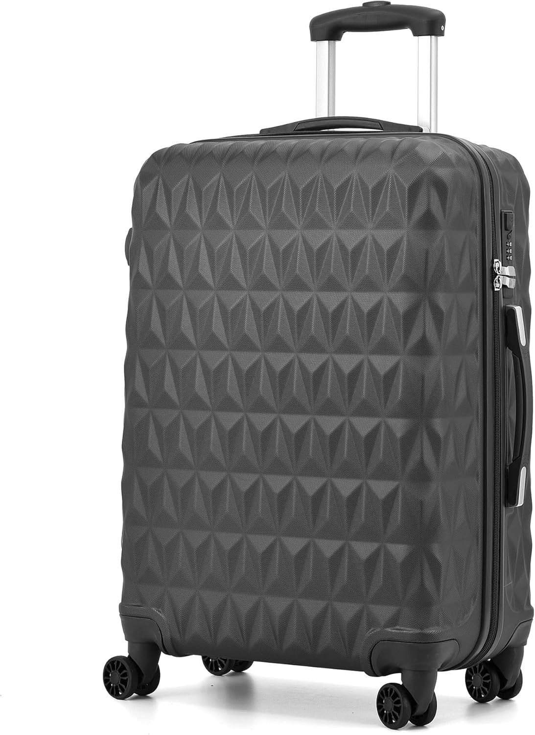 Medium Check In Suitcase 24 Inch ABS Lightweight Travel Trolley 4 Wheels