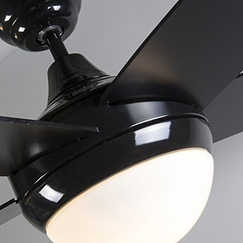 Qazqa Cool 52" Ceiling Fan with Light, Black, 5-Blade, Remote