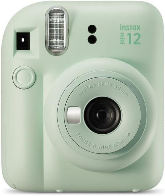 Mini Instant Camera Mint Green Selfie Mirror Auto Flash Compact Photo