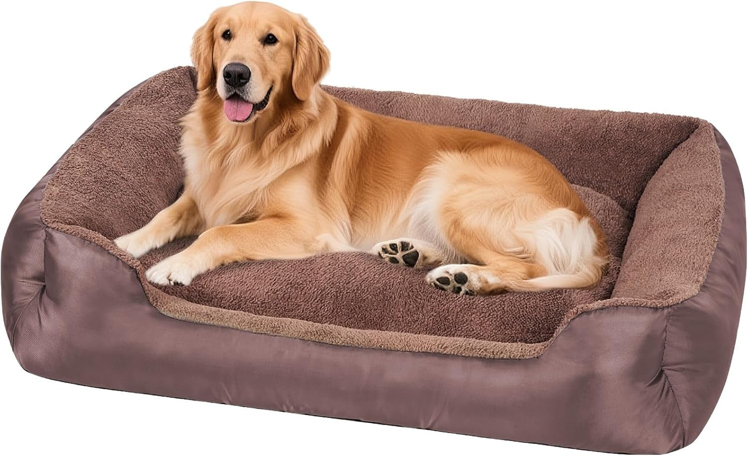 Extra Large Dog Bed 110x90x25cm Washable Calming Non Slip Brown