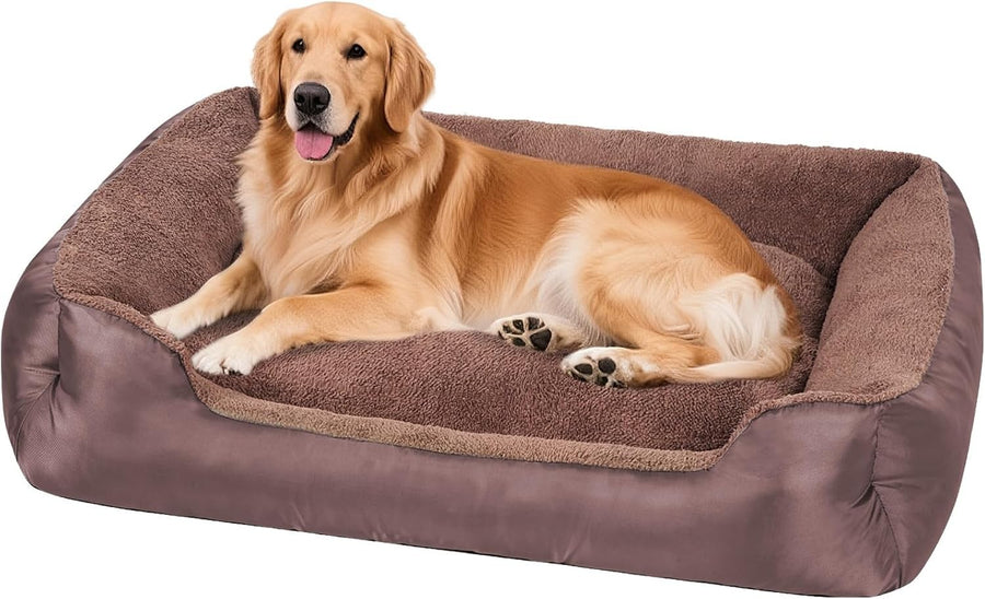 Extra Large Dog Bed 110x90x25cm Washable Calming Non Slip Brown