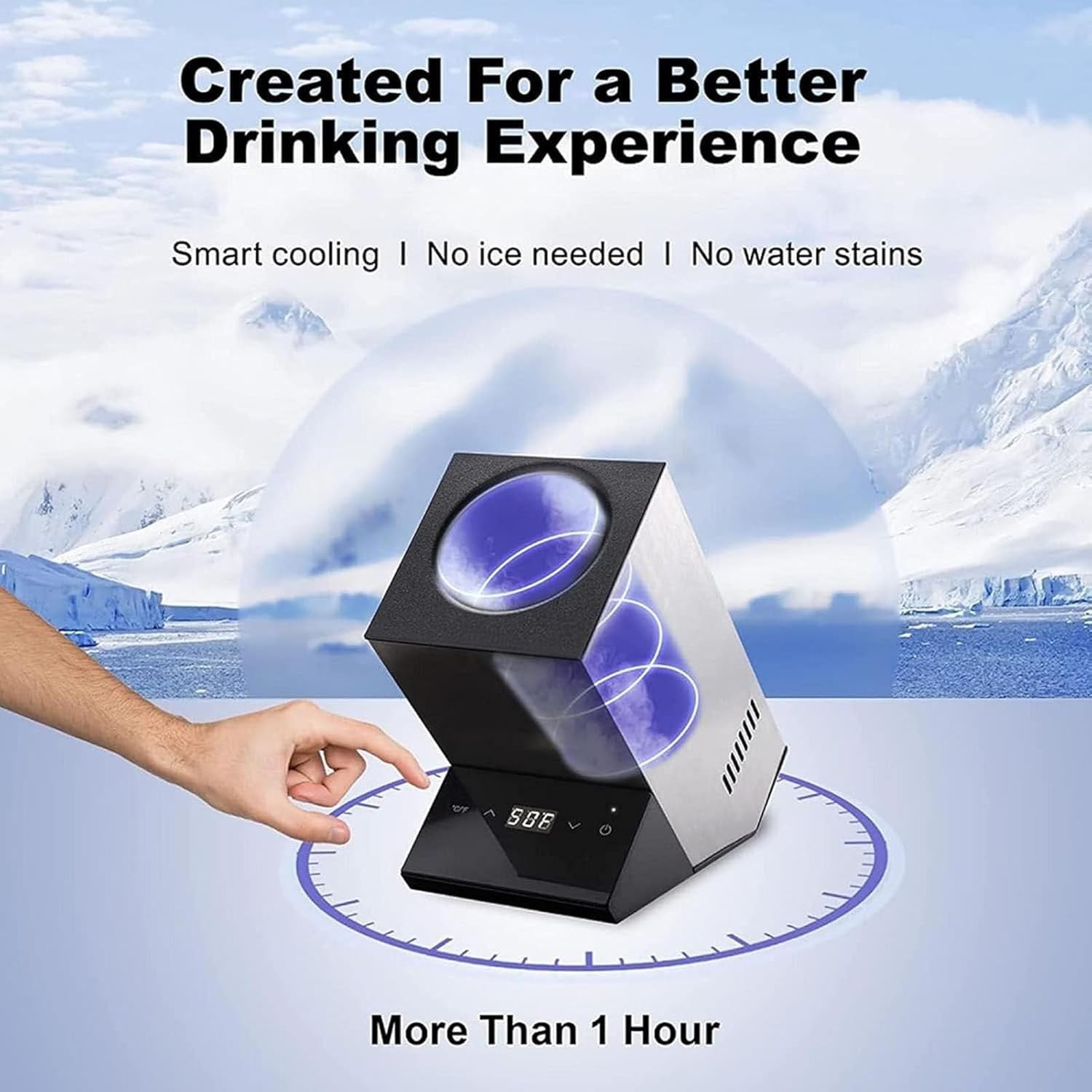 Electric Wine Chiller Single Bottle Silent Ice-Free Cooler 750ml Touch