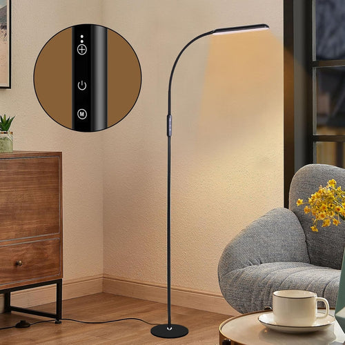 LED Floor Lamp Reading Light Touch Dimmable Gooseneck Adjustable Standing Lamp