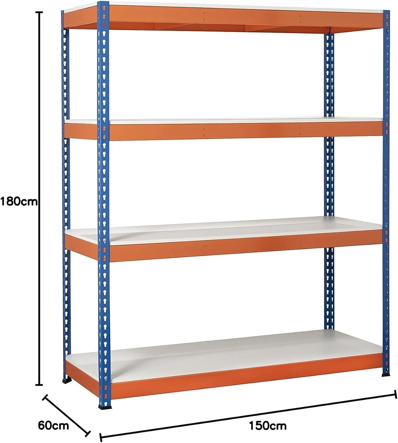 4-Tier Heavy Duty Garage Shelf 400KG per Shelf 180x150x60cm Metal