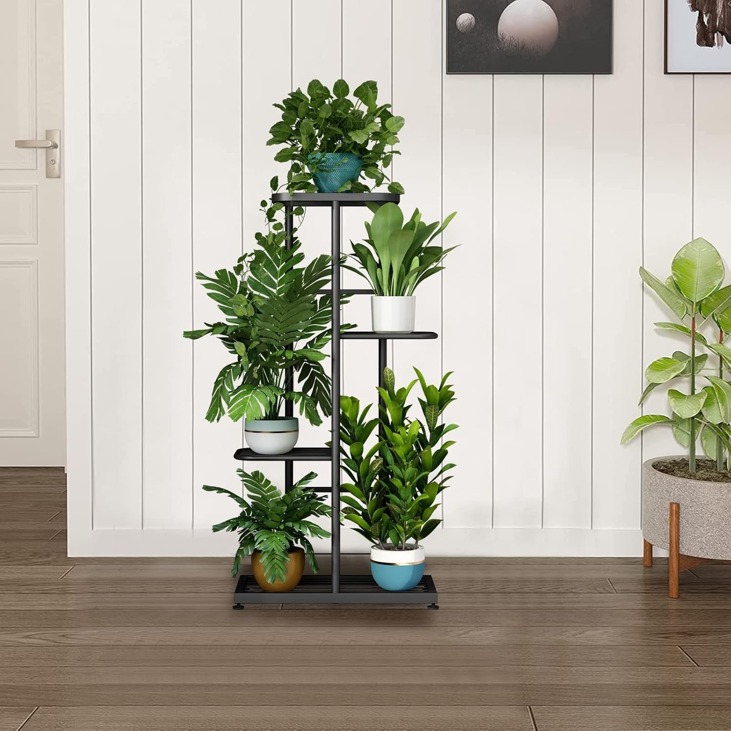 4 Tier Metal Plant Stand Indoor Outdoor Flower Pot Display Rack for Patio