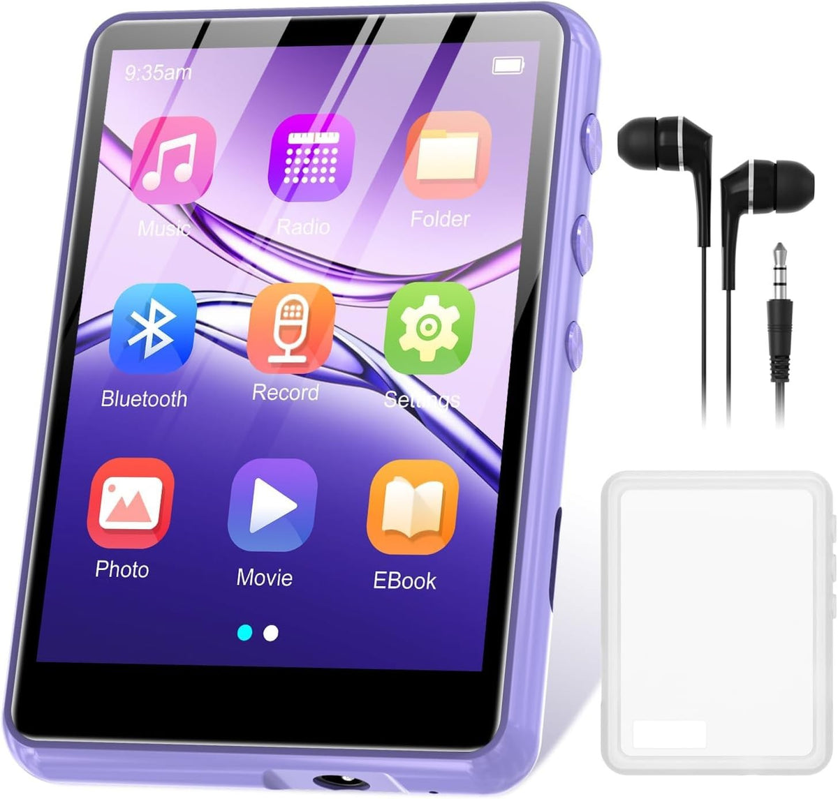 128GB MP3 Player Bluetooth 5.4 2.4" Touch FM Speaker HiFi