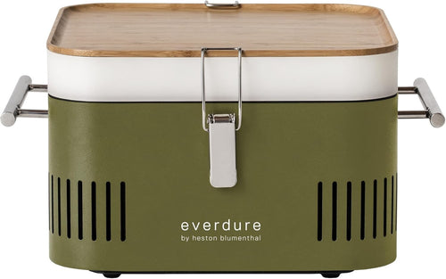 Portable Charcoal BBQ Grill With Bamboo Prep Lid – Compact Travel Outdoor Cooker