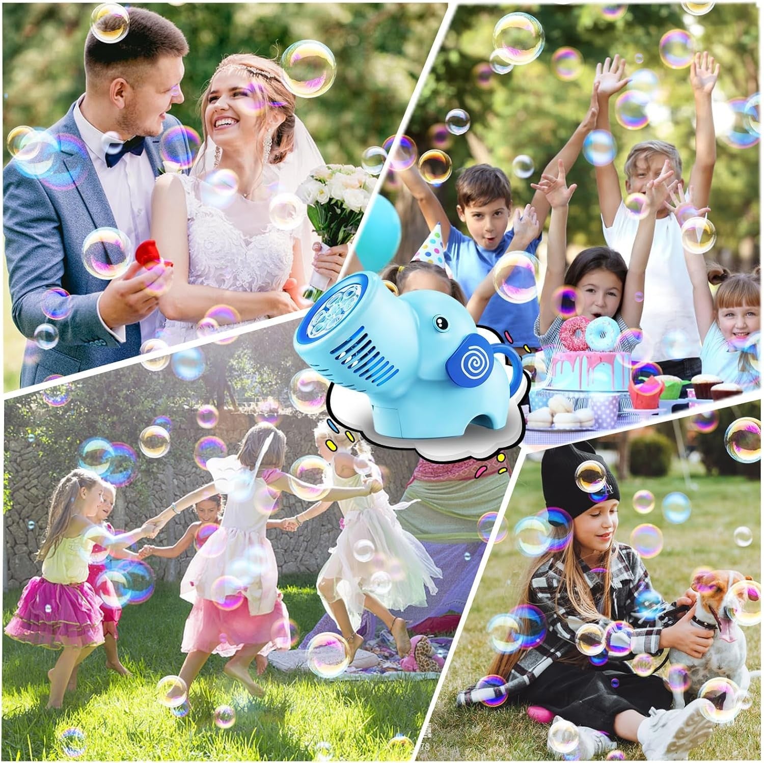 Bubble Gun LED Lights 10000 Bubbles Blue Toy