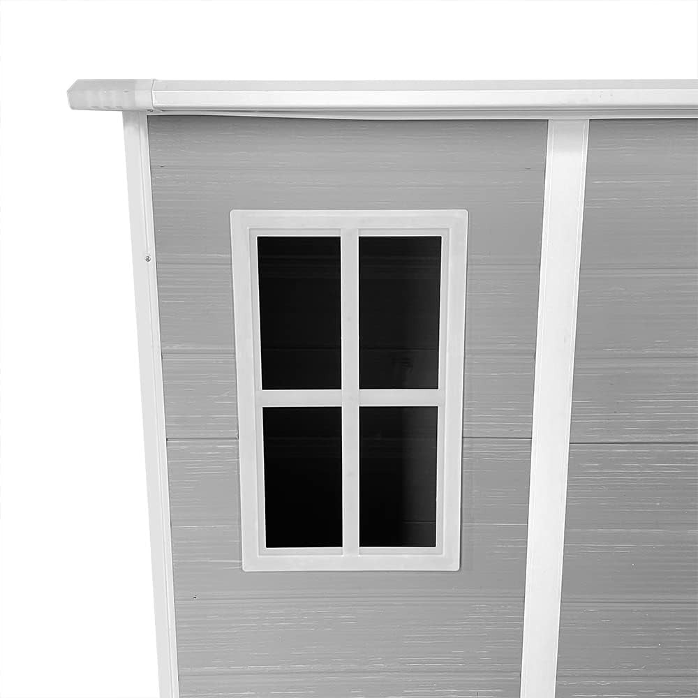 Compact Garden Storage Shed 4x4.66ft Plastic Box with Floor & Vent