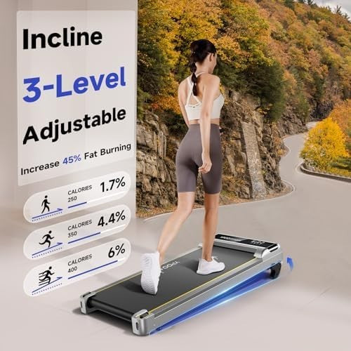 Under Desk Walking Pad 3-in-1 Incline Treadmill Home Office LED App