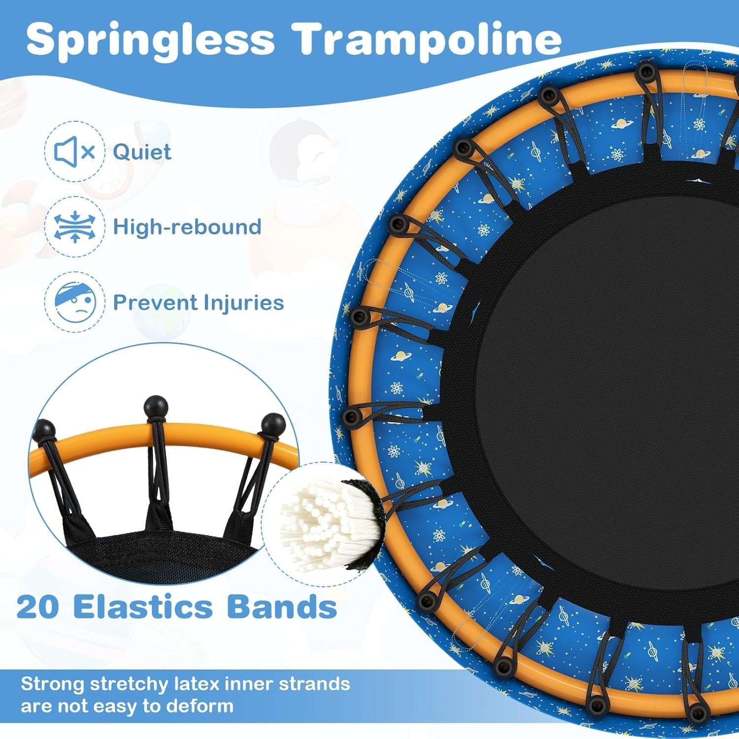 Toddler Mini Trampoline with Handle Safe Kids Rebounder 80KG