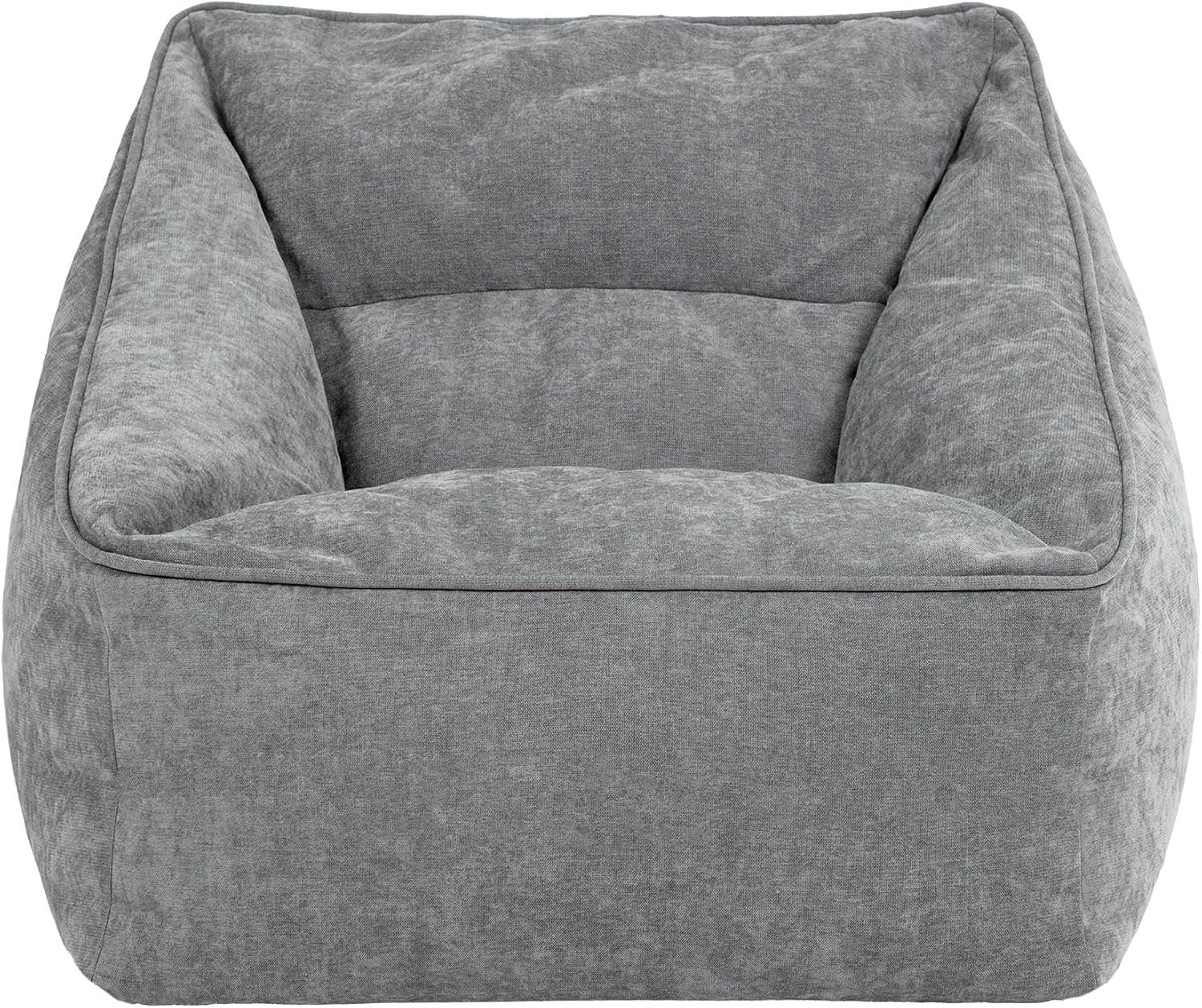 Grey Chenille Bean Bag Armchair Comfy Lounge Chair Sofa for Adults Home