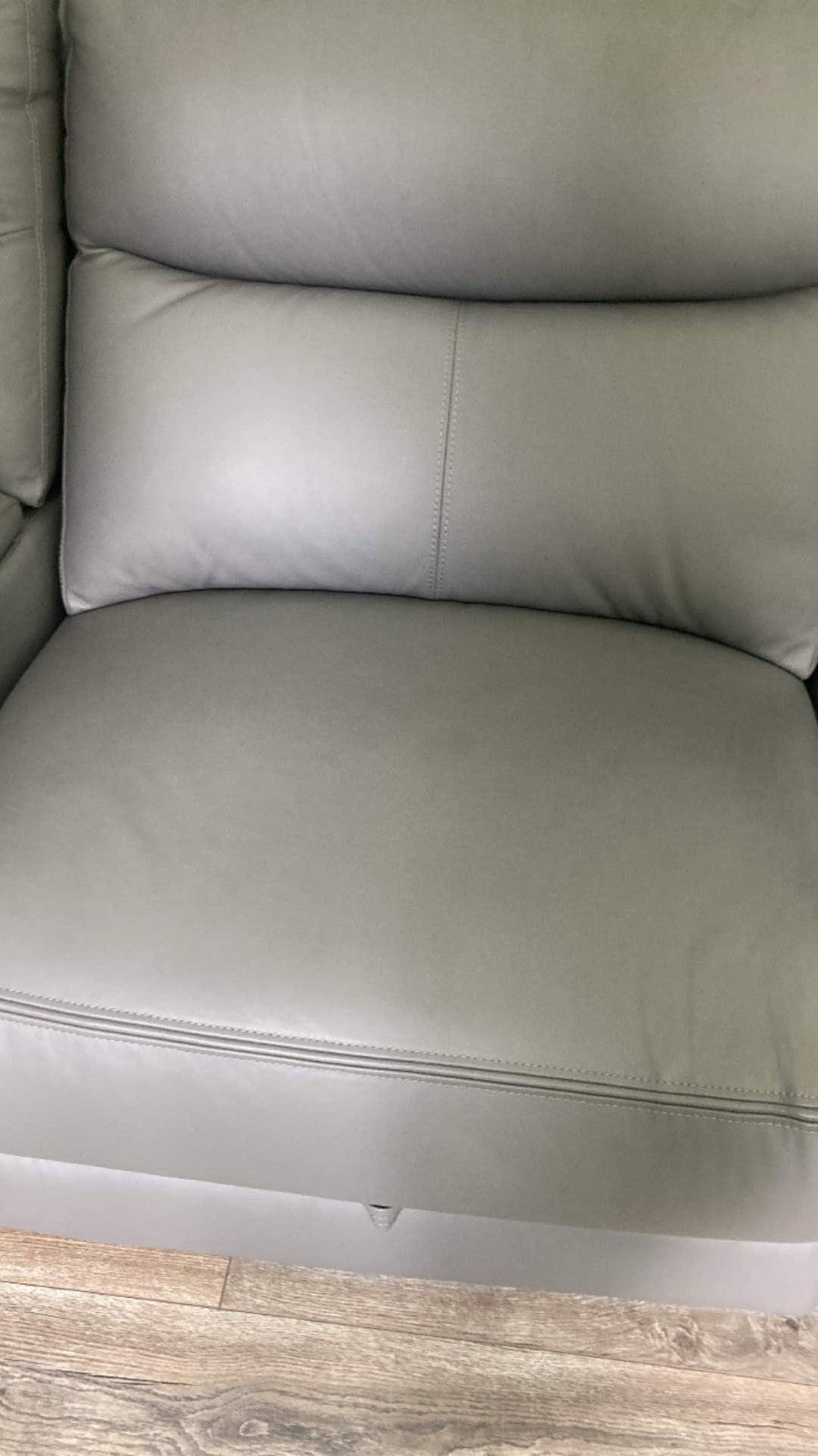 Luxury Grey Leather Large Corner Sofa (PTP)