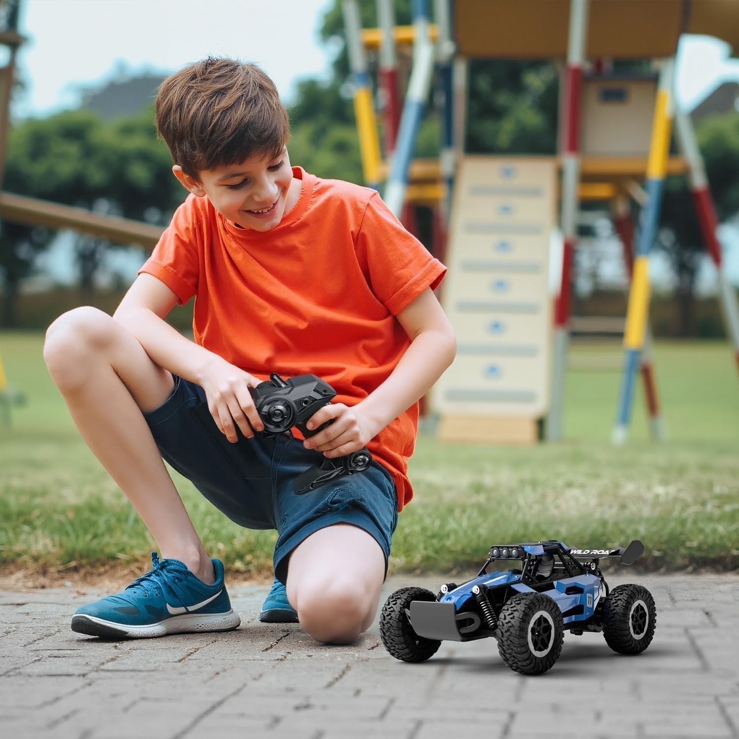 Alloy 1:16 RC Car 20km/h Off-Road Monster Truck for Kids, 2.4GHz 2WD High-Speed