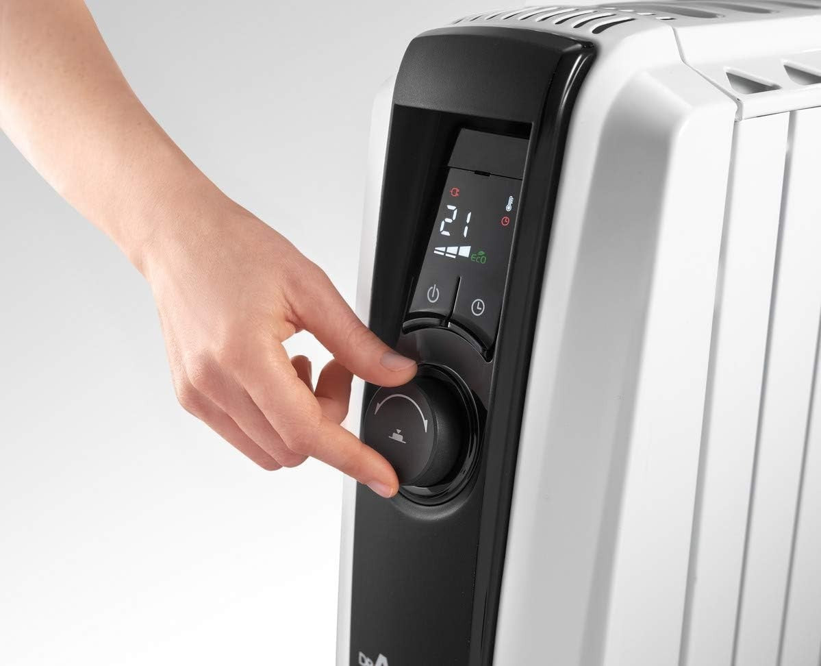 Oil Filled Radiator Heater 2500W Digital Timer ECO Anti Frost Quiet