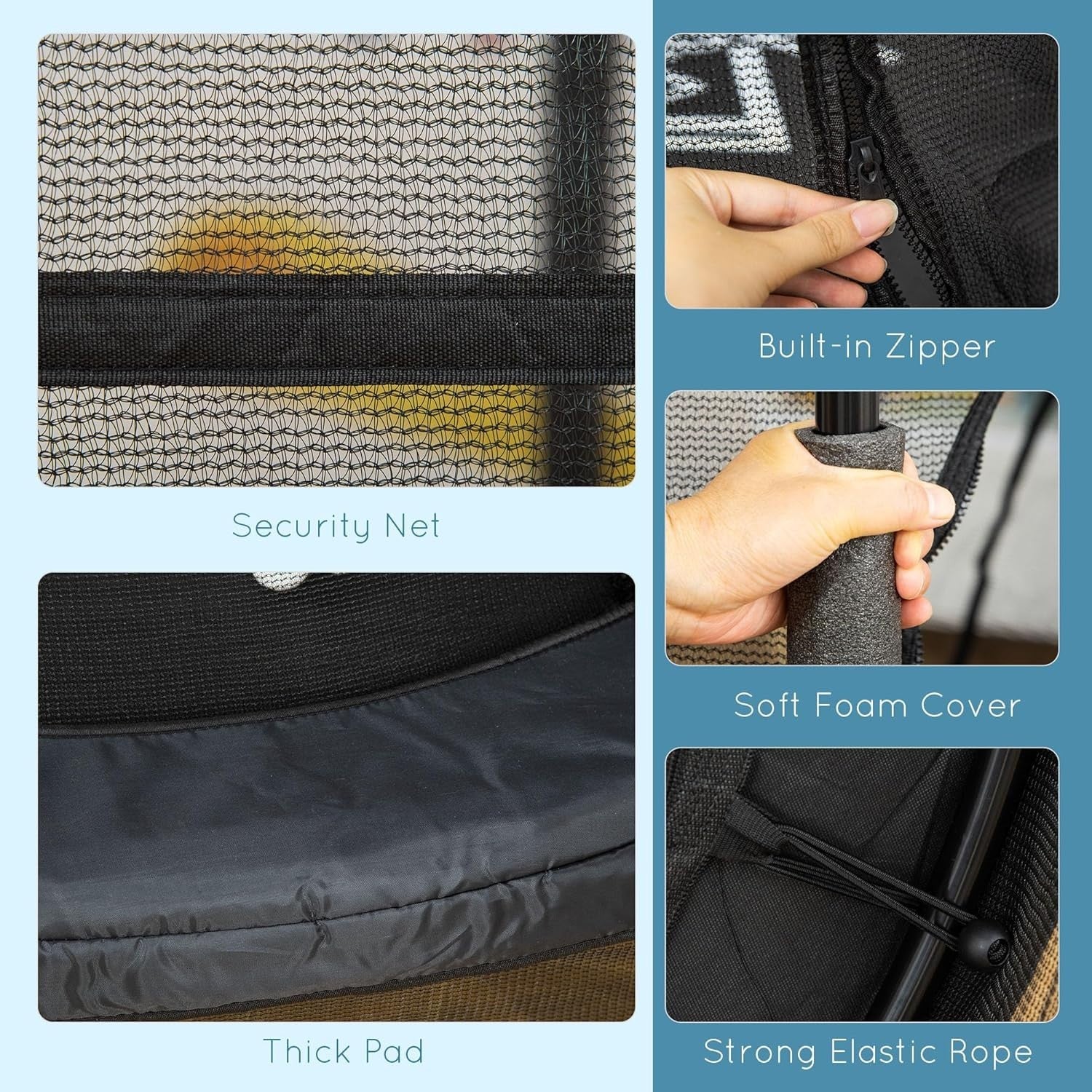 4.6FT Kids Trampoline Enclosure Net Springless Indoor Outdoor 50KG