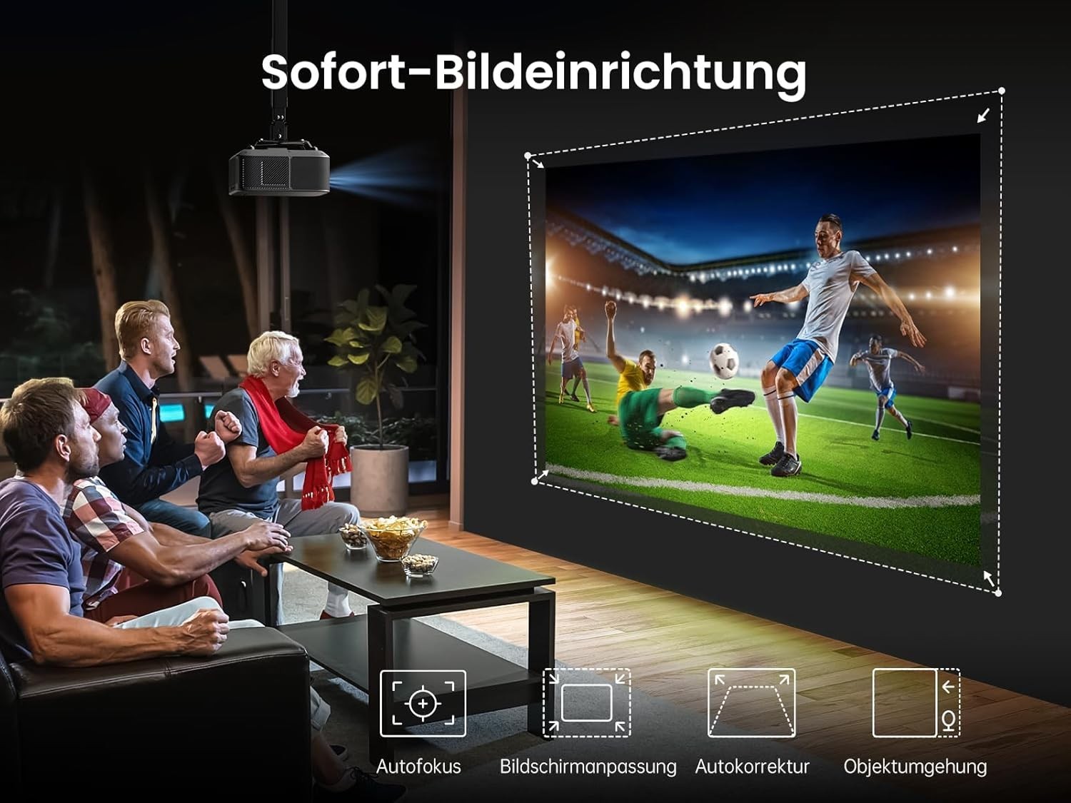 Google TV 1080P Smart Projector 30W JBL WiFi 6 Dolby Bluetooth 4K
